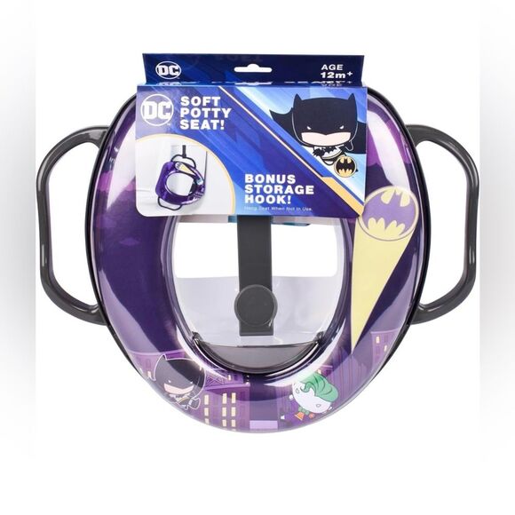NWT Batman Potty Training Toilet Seat DC Comics Seat with Storage Hook - Picture 1 of 3